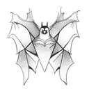 bat with spread wings tattoo design idea