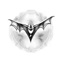 bat with spread wings tattoo design idea