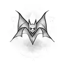 bat with spread wings tattoo design idea