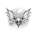 bat with spread wings tattoo design idea