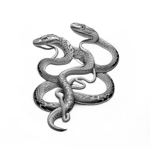 Two Snakes Biting Each Other's Tails tattoo design idea