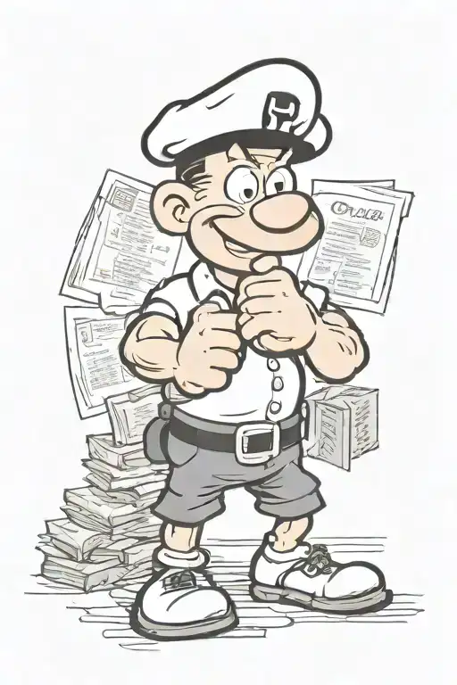 the letters Hold Fast with a popeye  tattoo design idea