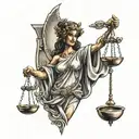 lady justice tattoo design idea