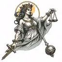 lady justice tattoo design idea
