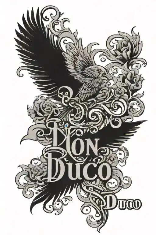 Latin phrase 'Non Ducor Duco'  tattoo design idea