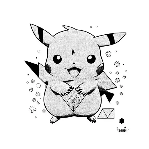pikachu on lsd tattoo design idea