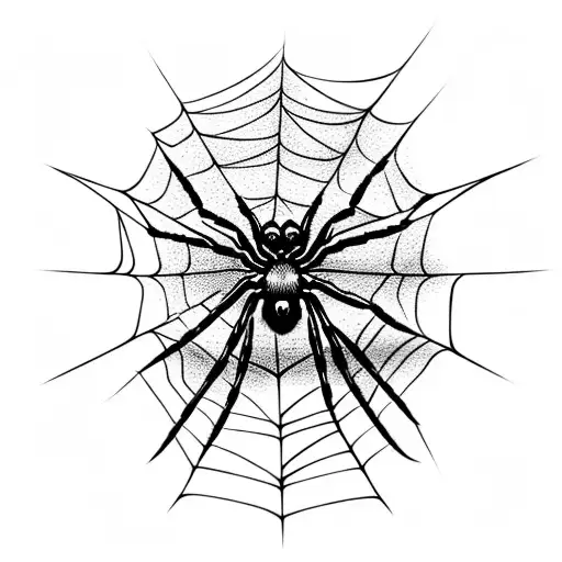 Spider with spider web and the number 22 in his body tattoo design idea