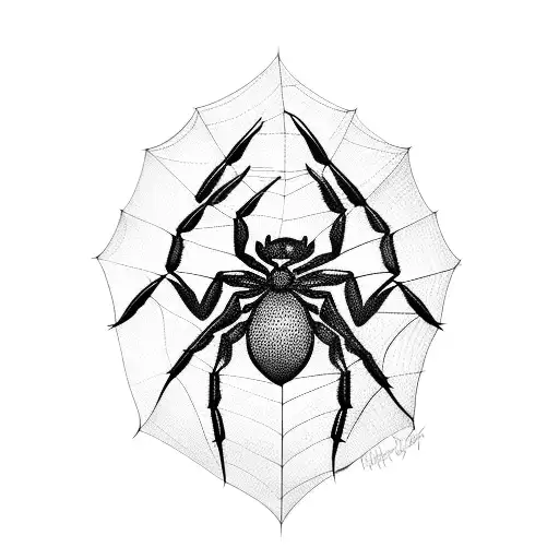 spider in his spider web tattoo design idea