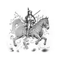 Joan of arc at the stake burning tattoo design idea