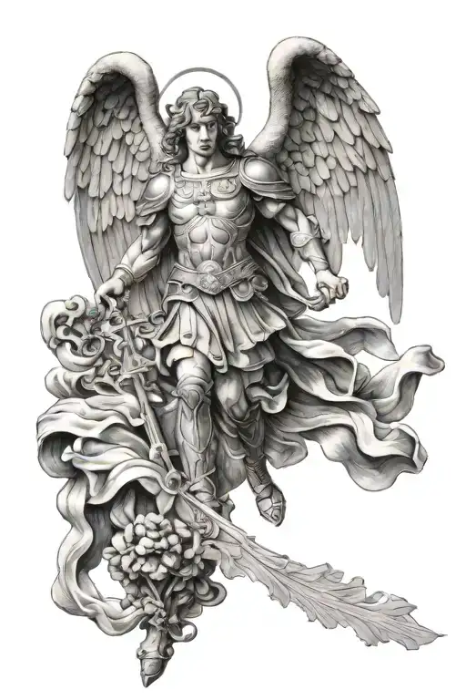 st michael archangel tattoo design idea