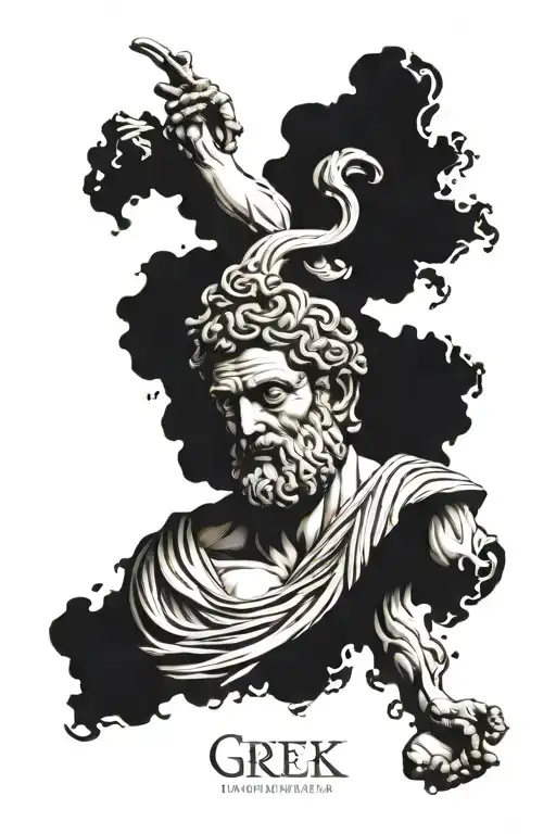 Greek philosophy,sleeve  tattoo design idea