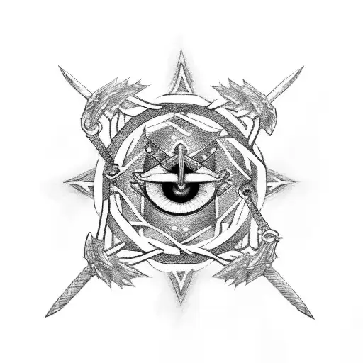 sword sharingan crows chains  tattoo design idea