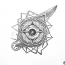 sword sharingan crows chains  tattoo design idea