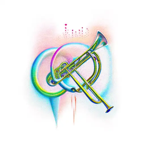 trombone tattoo design idea