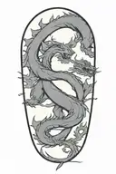 dragon intertwined chinese letters  tattoo design idea