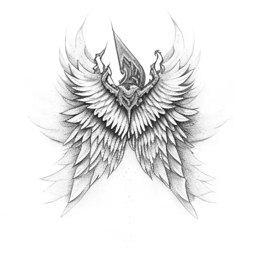 Wings and hurricane tattoo design idea