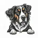 bernese mountain dog male tatoo b/w tattoo design idea