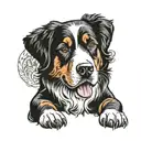 bernese mountain dog male tatoo b/w tattoo design idea