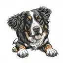 bernese mountain dog male tatoo b/w tattoo design idea