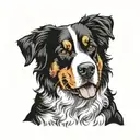 bernese mountain dog male tatoo b/w tattoo design idea
