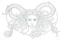 medusa capricorn maori tattoo design idea