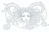 medusa capricorn maori tattoo design idea