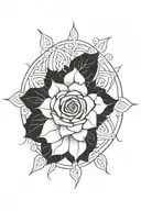 mandala rose tattoo design idea