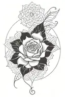 mandala rose tattoo design idea