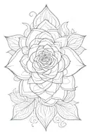 mandala rose tattoo design idea
