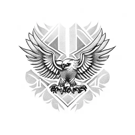 tribal eagle wings tattoo