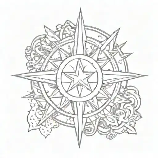 Philippines sun and star sign tattoo design idea