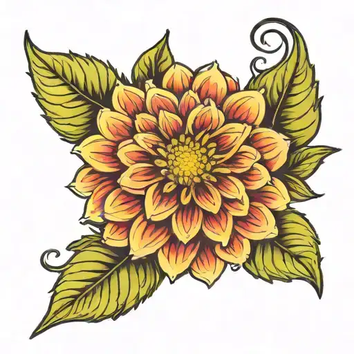 equal sign made of dahlia flower tattoo design idea
