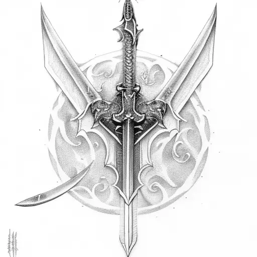 sword with dragon tattoo design idea
