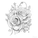 sword with flowers tattoo design idea