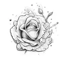 sword with flowers tattoo design idea