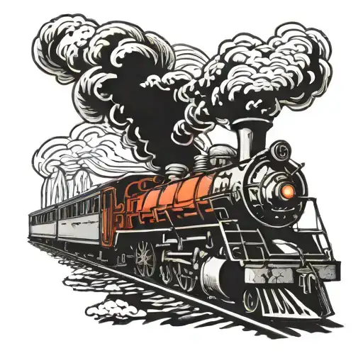 amtrak train tattoo design idea