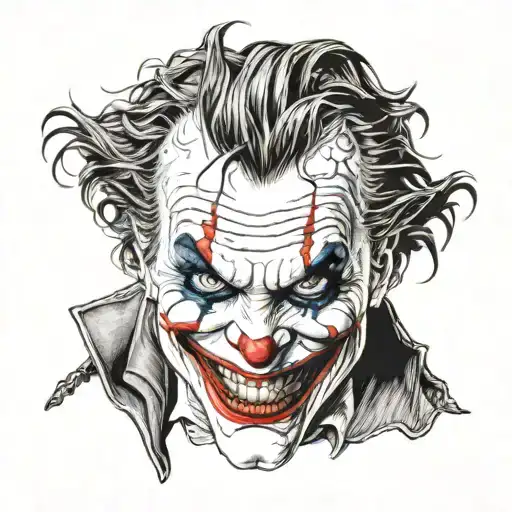 "ultra realistic" Joker cane tattoo design idea