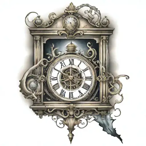 time machine Travel in time cast a spell tattoo design idea