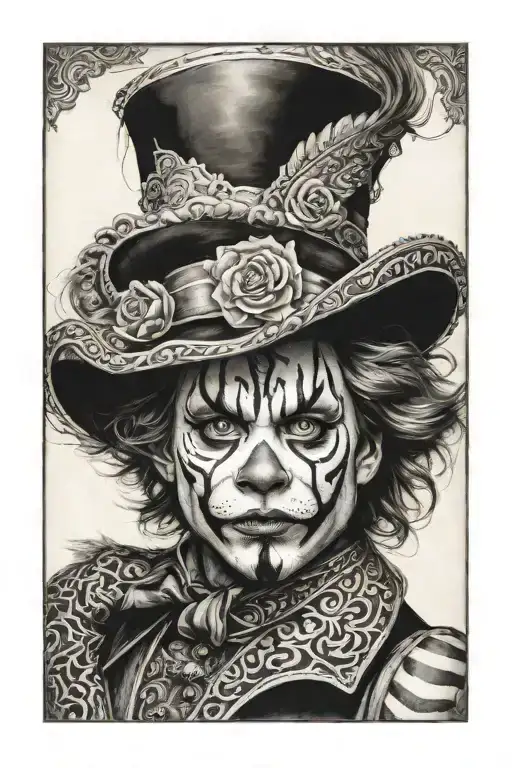 Realism "Ultra-realistic cirkus horror leo"  tattoo design idea