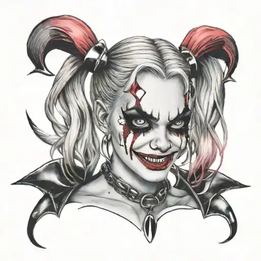 "ultra-realistic" harley quinn tattoo design idea
