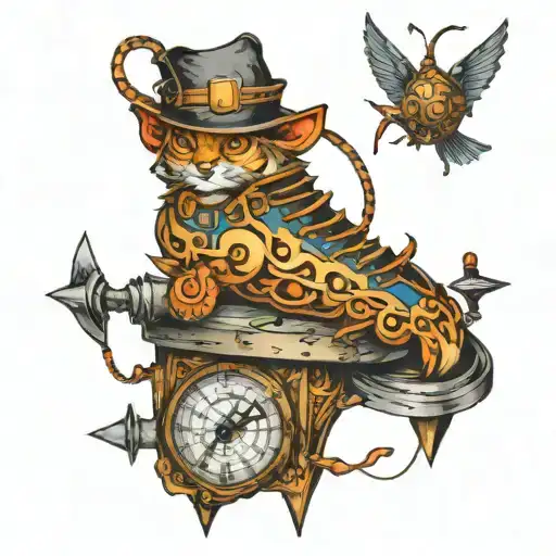 time travel tattoo design idea