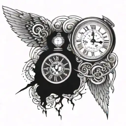 time travel tattoo design idea