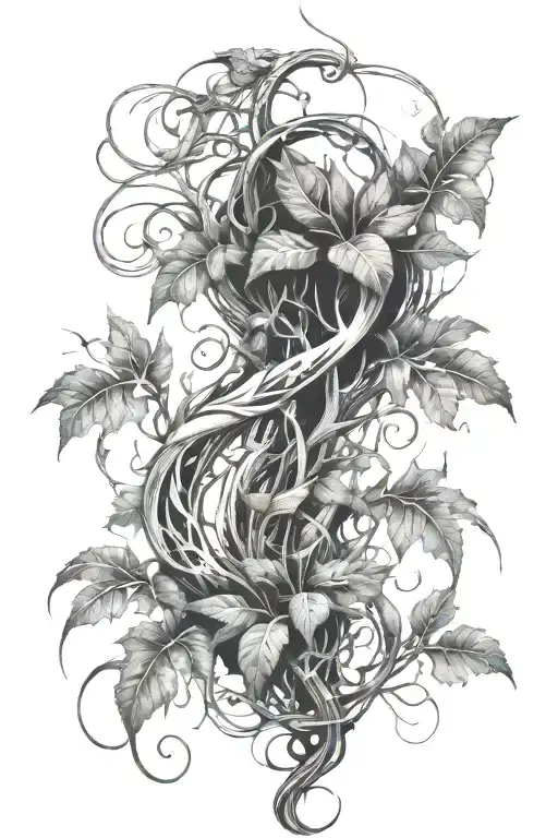long winding jungle vines wrapped loosely tattoo design idea