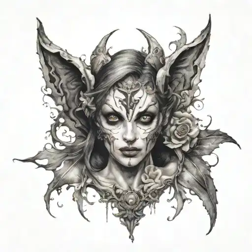 lady Dimitrescu resident evil tattoo design idea