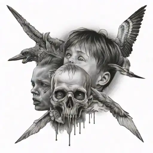 3 evild bad kids tattoo design idea
