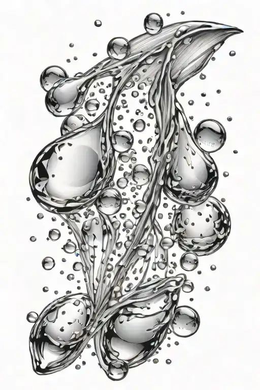 "only" falling rain drops tattoo design idea
