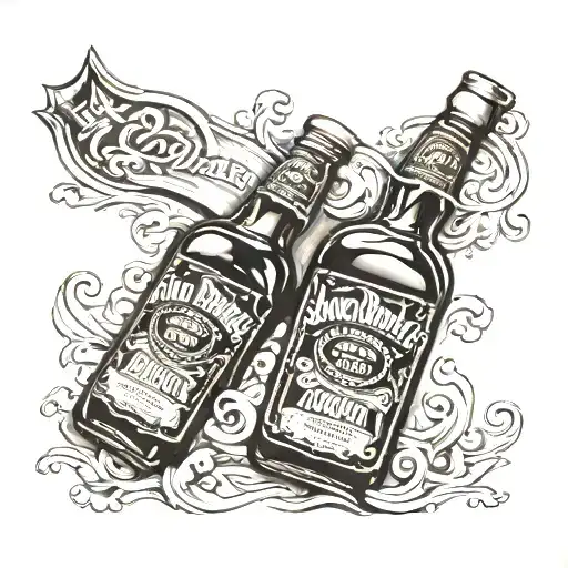 Jack Daniel's Bottle Tattoo  tattoo design idea
