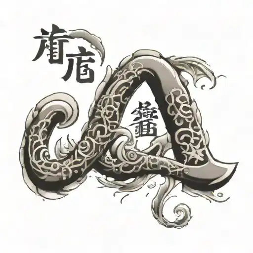 japanese letters  love tattoo design idea