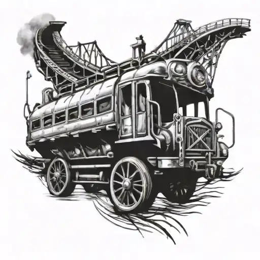 roller coaster wagon tattoo design idea