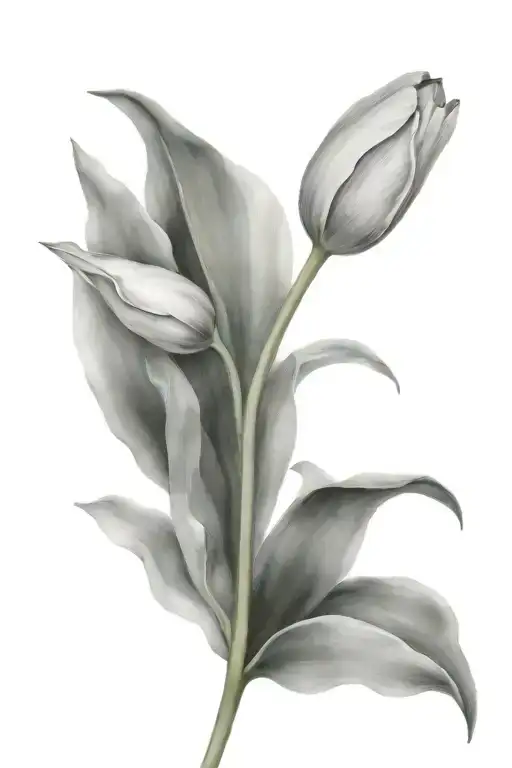 tulip  black tattoo design idea